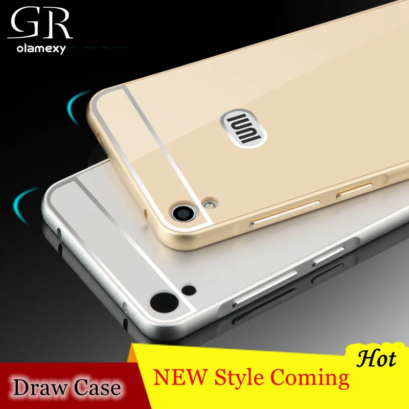 

GR olaemxy Luxury Alunminum Metal Frame Plastic Acrylic PC Back Box Cover for iuni N1 Case Mobile phone bag Free Shipping