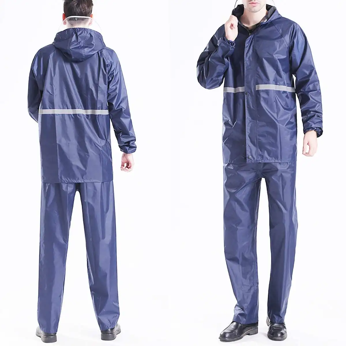 

Waterproof Reflective Rainsuit Rain Pants Anti-UV Riding Raincoat Cover With Hat Breathable Environmental Health Rain Coat