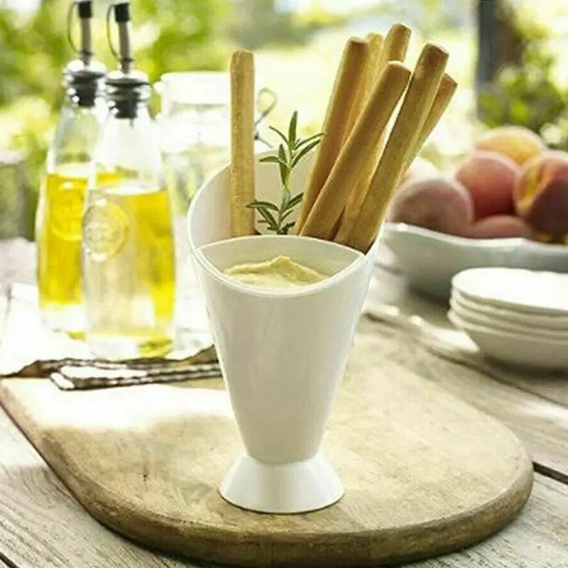 2 в 1 картофельные конусные чипсы с чаша для макания конус Ассорти соус для кетчупа джема Dip чашка кухонный инструмент