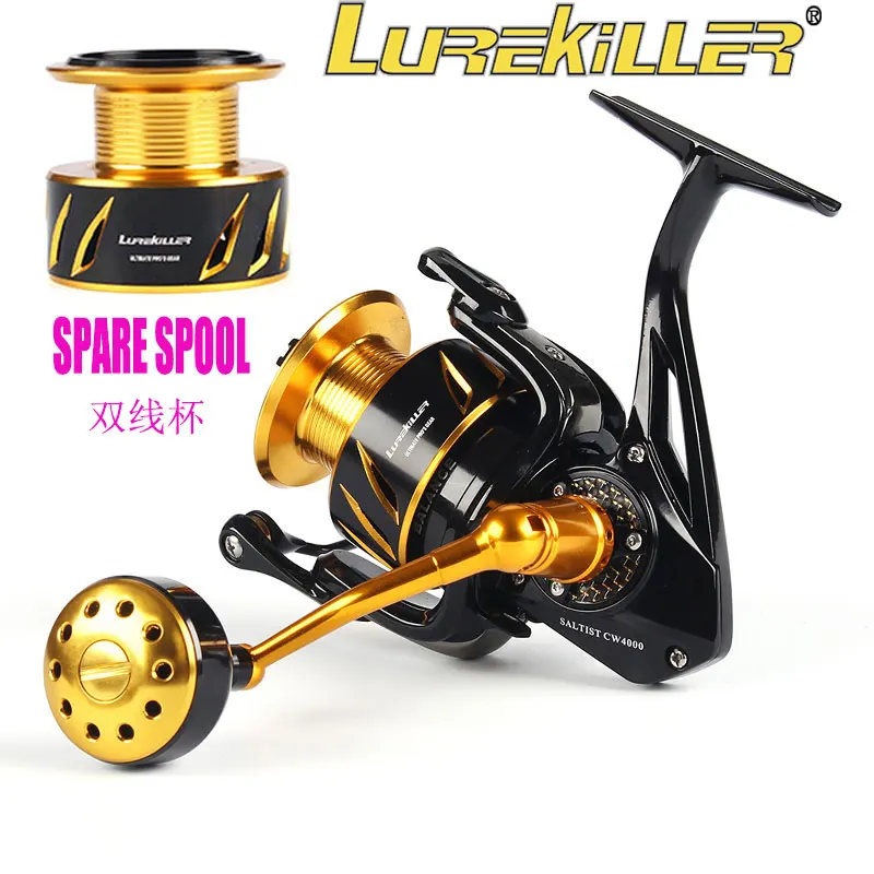 Фото Катушка для спиннинга Lurekiller CW3000/CW4000, металлическая, с запасными металлическими катушками, Новое поступление, Япония, 10 шарикоподшипников, 15 кг №1