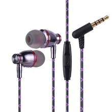 Фиолетовые наушники-вкладыши Hifi Bass стерео наушники гарнитура 3,5 мм с микрофоном наушники для iPhone, SamSung, huawei, Xiaomi и многих других