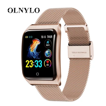 

New F9S Smart Watch IP68 Waterproof Alloy Case Strap Heart Rate Blood Pressure Monitor 50 Days Standby For Smartwatch Women Men