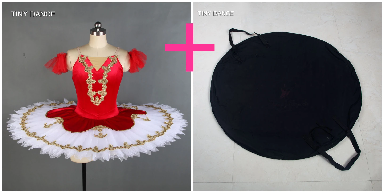 tutu and black bag Красная профессиональная балетная пачка, Классическая пачка, Костюм Балерины для девочек, плиссированное платье-пачка с мягкой тюлевой повязкой на руку BLL132 - Цвет: tutu and black bag