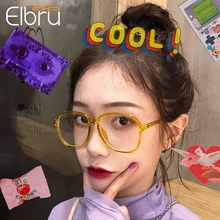Elbru, негабаритная оправа, очки для близорукости, для женщин и мужчин, ретро, прозрачная оправа, оптическая, для компьютера, близорукие очки с+ 1,0 до+ 6,0