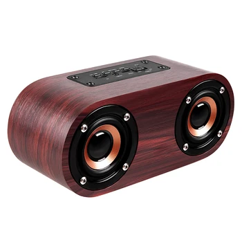 

Ternzun Q8 Wooden Bluetooth Speaker Portable Wireless Dual Speaker Stereo Bass Hands-Free Mic Phone TF Card Player AUX USB
