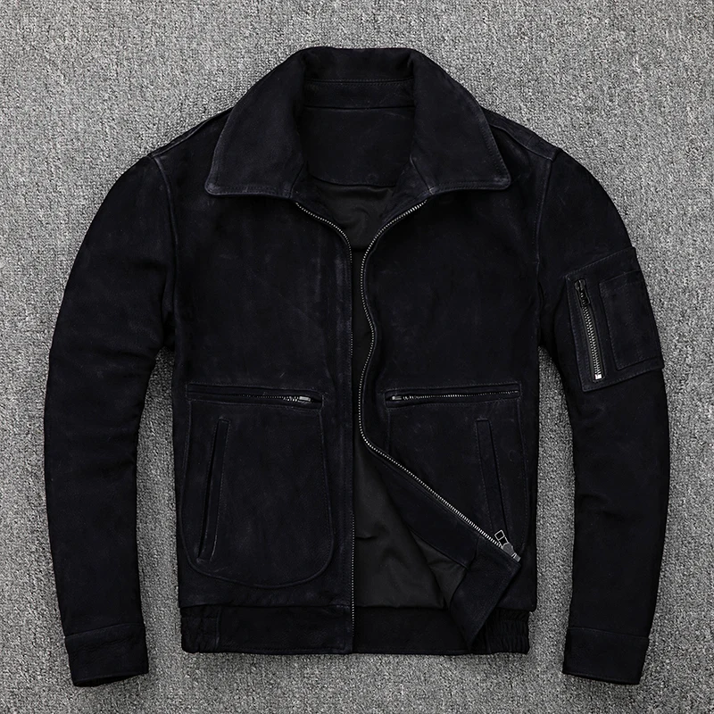 

American retro head layer cowhide frosted restoring ancient ways do old leather leather men's air force flight suit jacket
