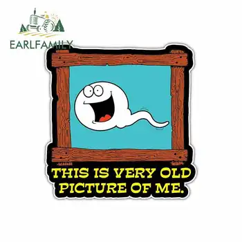 

EARLFAMILY 13cm x 12.7cm for Old Picture Photo Frame Sperm Logo Car Stickers Vinyl JDM Bumper Trunk Truck Graphics Fine Decal