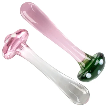 14cm Mushroom Glass Dildos For Anal Plug Women Men 18 Couples Tools Butt Plugs Dilator Sex Toys Adult Games Erotic Products Shop 6