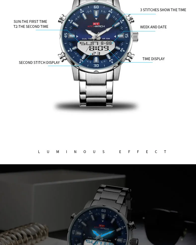 2021 Gold Wrist Watch Men Top Brand Waterproof Sports Digital Watches LED Steel Military Quartz Watch For Men Wristwatch Relogio