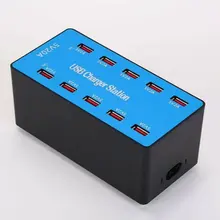 20A Usb Charging Station 10 Ports Usb Hub Smart Charger High Power Fast Charging Digital Display For Travel Home meizu mu11 36w dual usb ports fast charging travel charger