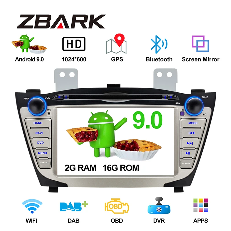 Android 9,0 автомобильный dvd-плеер для hyundai IX35 Tucson поколения 2009 2010 2011 2012- радио gps OBD TPMS wifi YHIX35MTK01