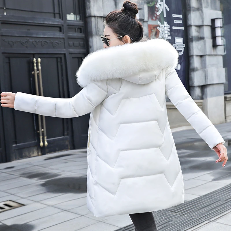 Parka acolchada de algodón con capucha para mujer, Chaqueta larga de talla grande 7XL, prendas de vestir cálidas y novedad de 2022|Parkas| - AliExpress