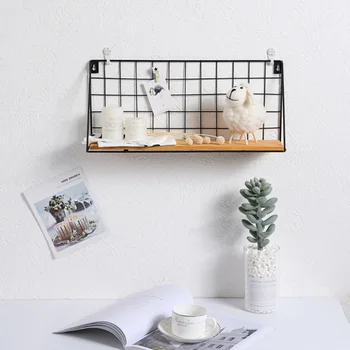 

Floating Shelf Wall Mounted Iron Storage Shelf for Picture Frames Collectibles Decorative Items