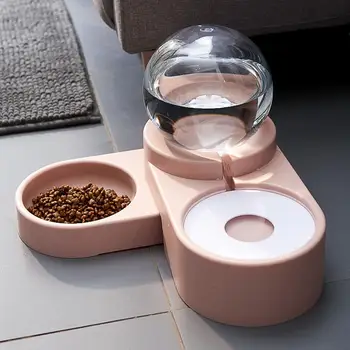 

Pet Transparent Feeding Drinking Dispenser Rotate Detachable 1.8L Food Water Bowl Automatic Cat Water Fountain Pet Supplies