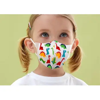 

3Pcs/Set Kids Disposable Dustproof Mouth Mask 4-Layers Protective Breathable Elastic Earloop Respirator 5-12 Years Old
