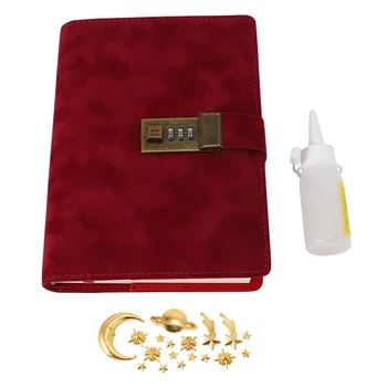 

B6 Retro Creative Handbook Password Notebook with Lock Suede