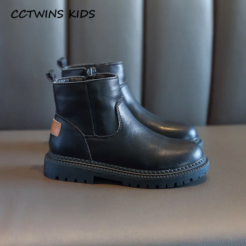 CCTWINS/детская обувь; коллекция года; зимние модные детские ботильоны; Теплая обувь для маленьких девочек; брендовые черные ботинки для мальчиков; для малышей; FB1754