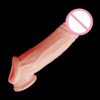 Yunman 17cm Silicone long pénis manchon réutilisable préservatif Dick Extender pénis élargissement anneau de pénis