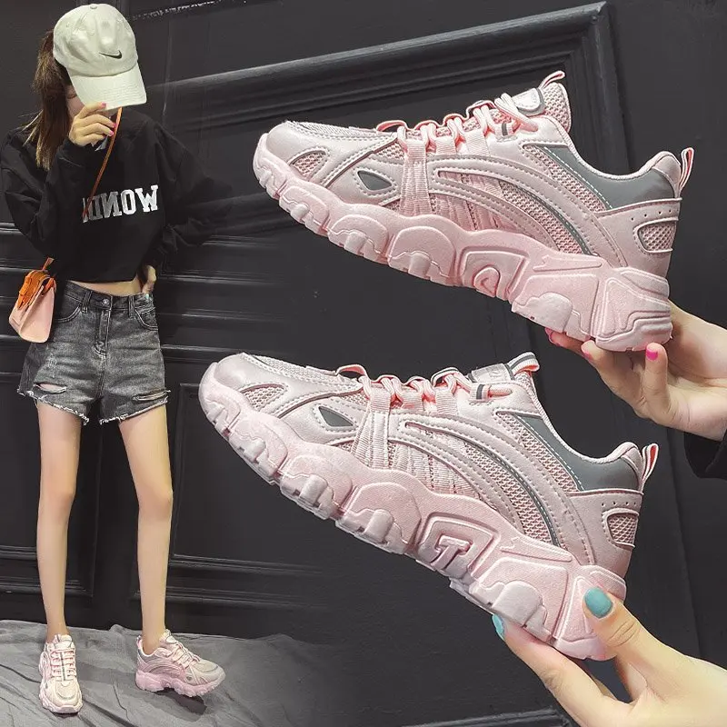 

Daddy shoes women's 2020 spring and autumn new thick-soled increased shoes mesh breathable casual sports shoes X323