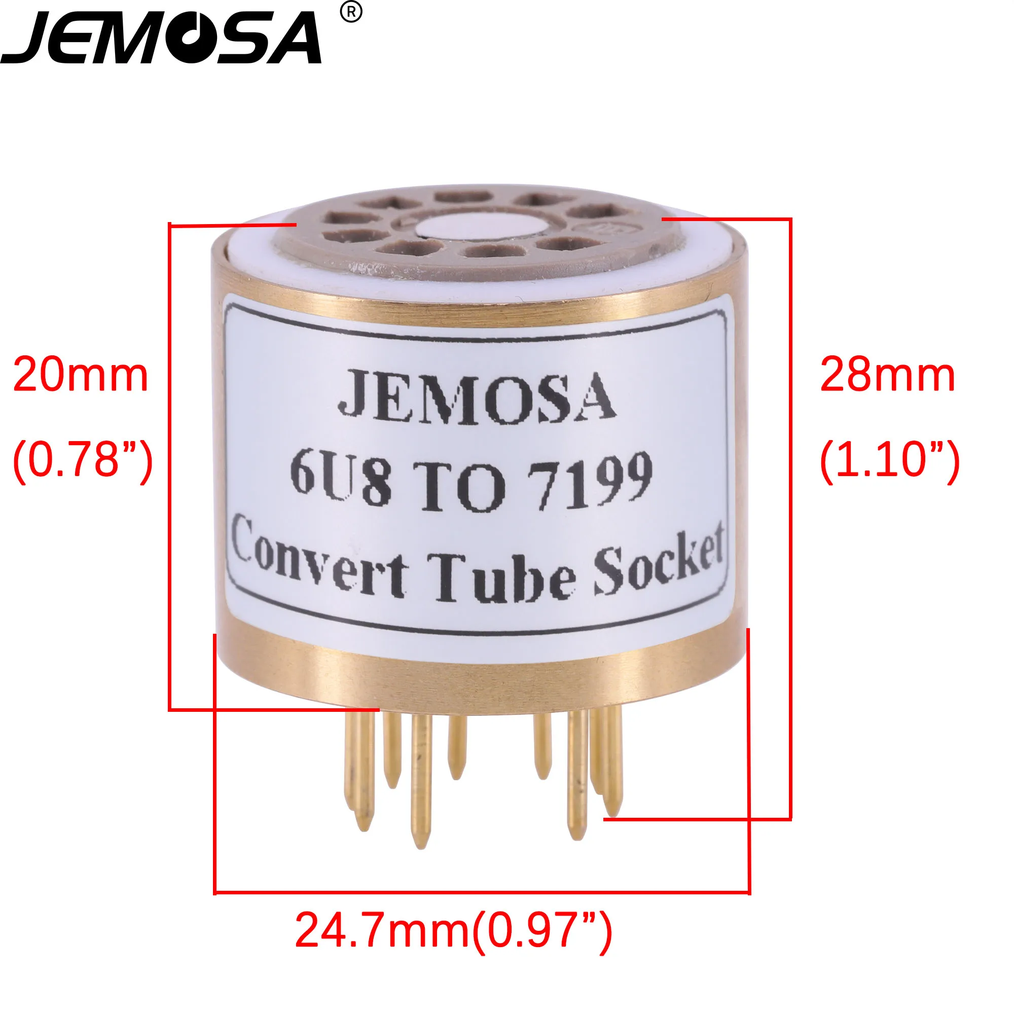 1Piece Gold plated 6U8A instead 7199 tube adapter for you amp