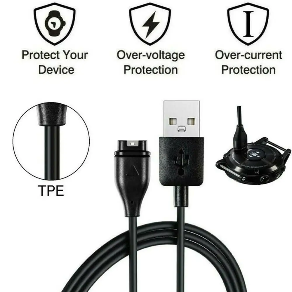 1m USB Data Charging Cable For Garmin Fenix 5 5S 5X Forerunner 935 Vivoactive 3 Vivosport Quatix 5 Approach S60 D2