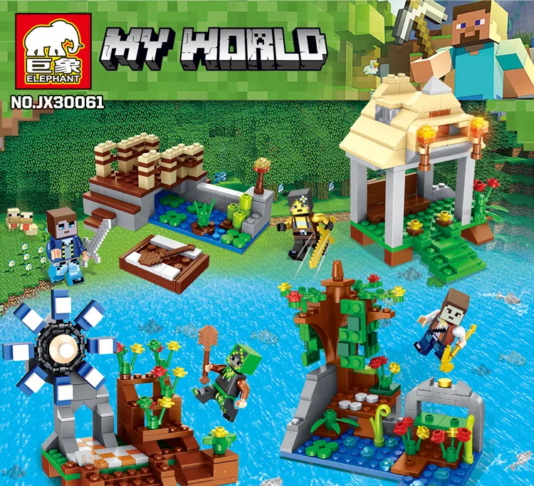 Новинка детские строительные блоки игрушка совместимая с Legoingly MinecraftING Jungle Tree House