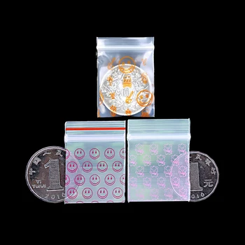 

Red Orange Smiley Face Pink Pig Mini Print Cartoon Lovely Plastic Packaging Bag Store Zipper Lock Food Jewelry Small Seed Coin