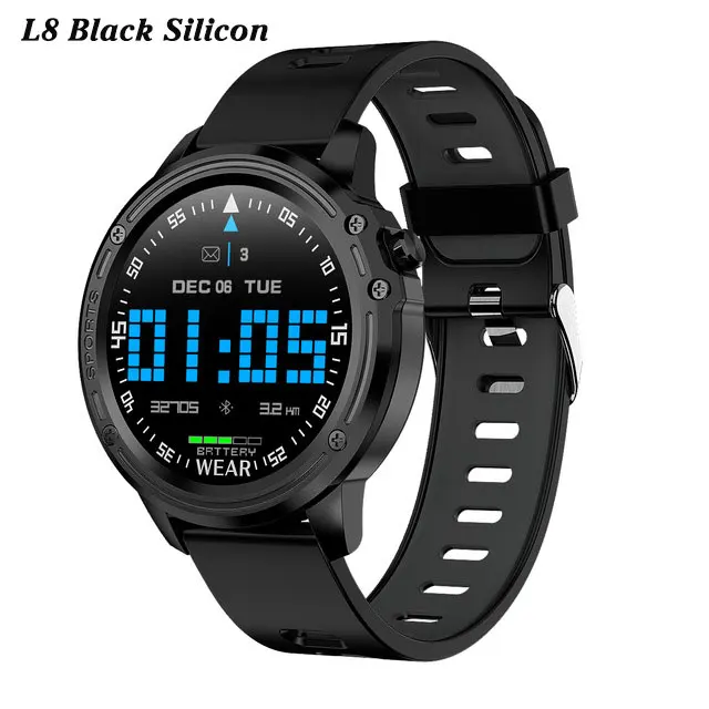 L8 Смарт часы мужские часы IP68 Водонепроницаемые Смарт часы ЭКГ кровяное давление пульсометр спортивные фитнес pk L5 L9 Смарт часы - Цвет: L8 black with gray