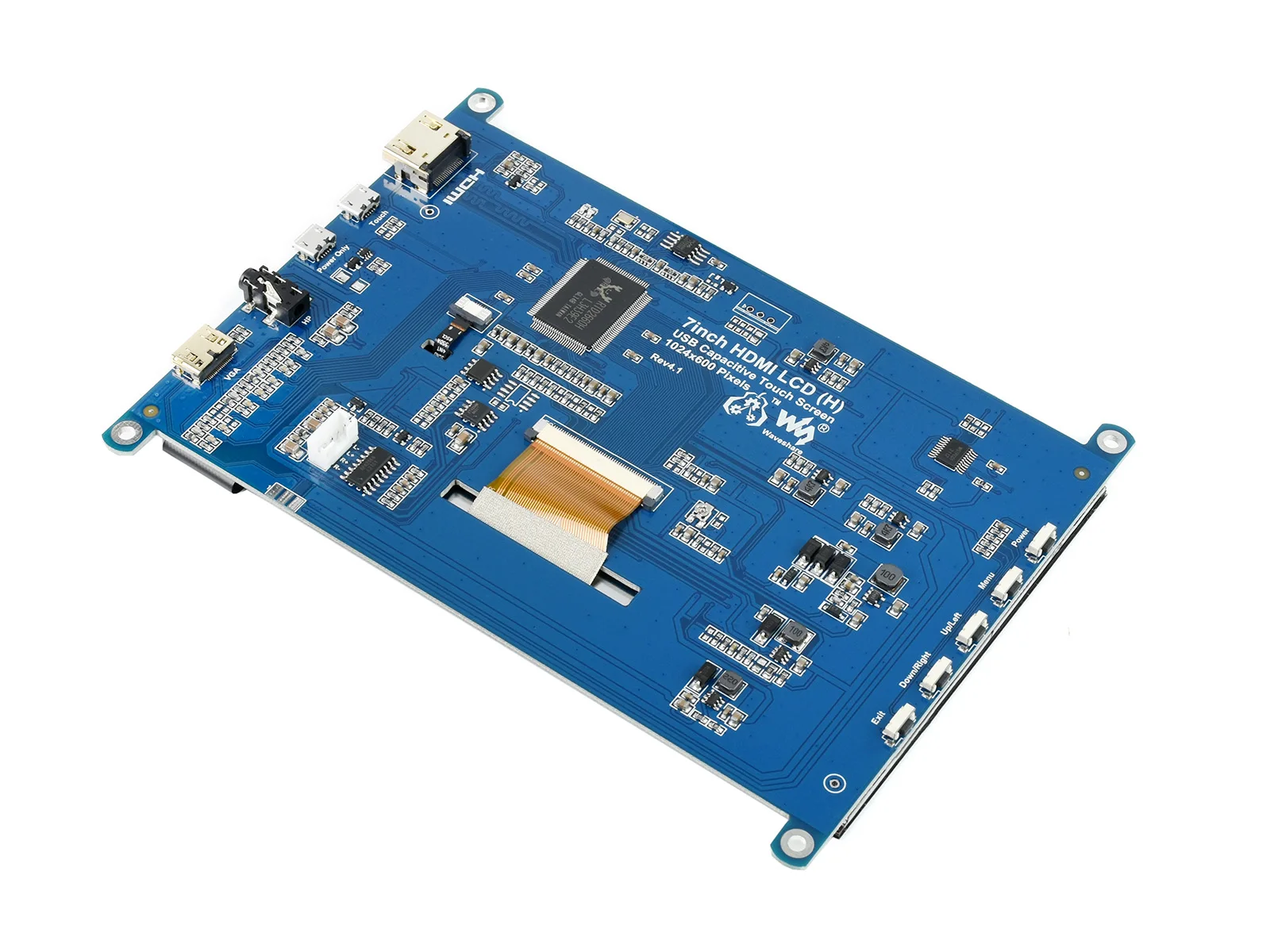 Wendry Touchscreen Capacitivo,Display LCD HDMI 1024x600 Ultra HD da 7 Pollici,Supporto per Il Controllo Indipendente dalla retroilluminazione,Supporto per Input di interfaccia HDMI Standard