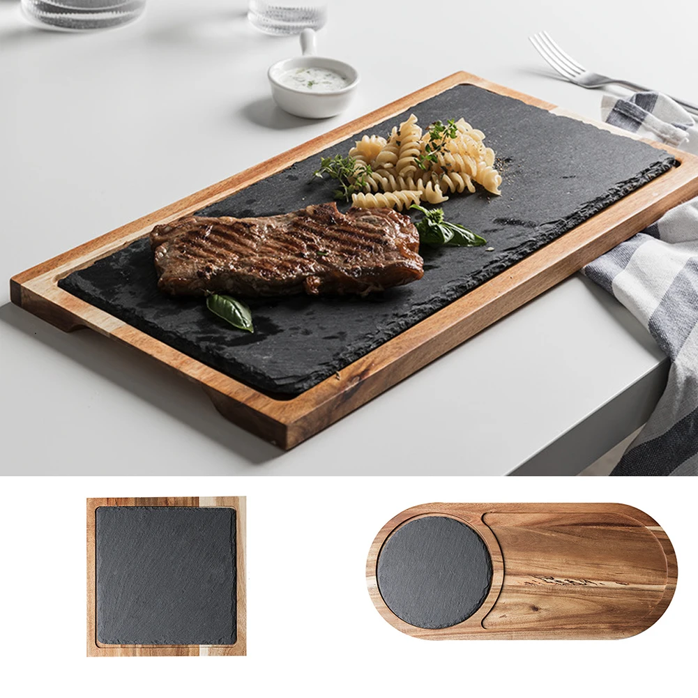 Dinner Steak Restaurant Storage Western Style Bread Plate Japanese Food Hotel Serving Solid Wood Tableware Desserts Snack Tray