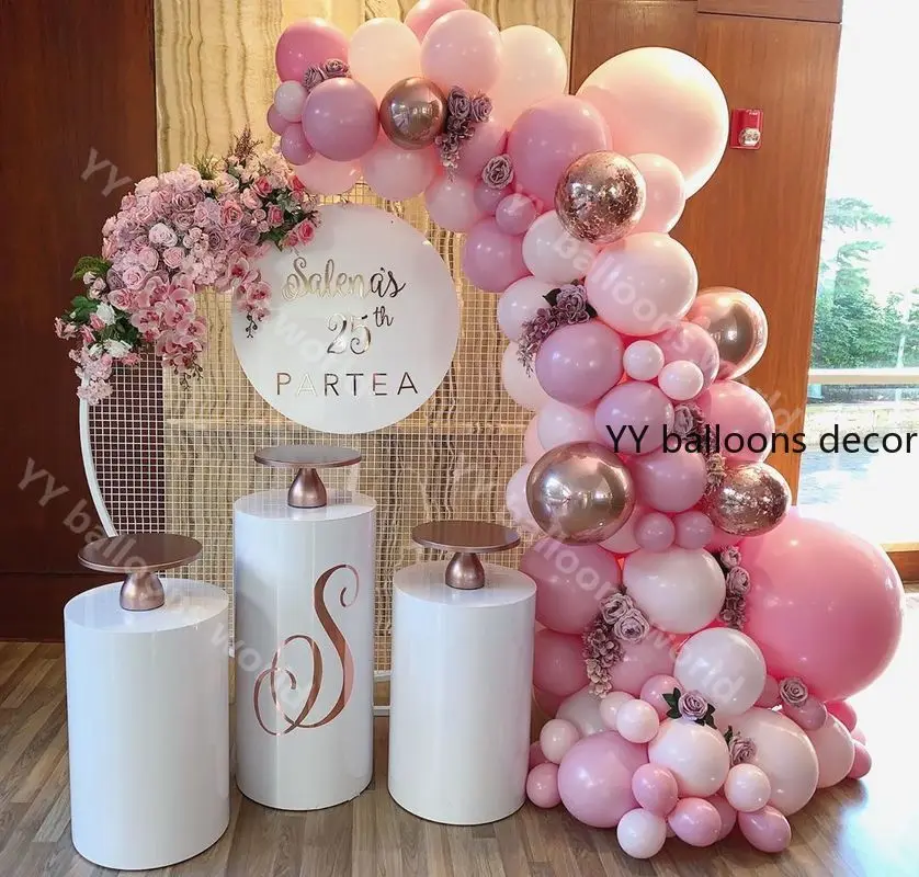 Воздушные шары-гирлянды Macaron Baby Pink Peach Pastel Rose Gold на день рождения свадьбу Shower