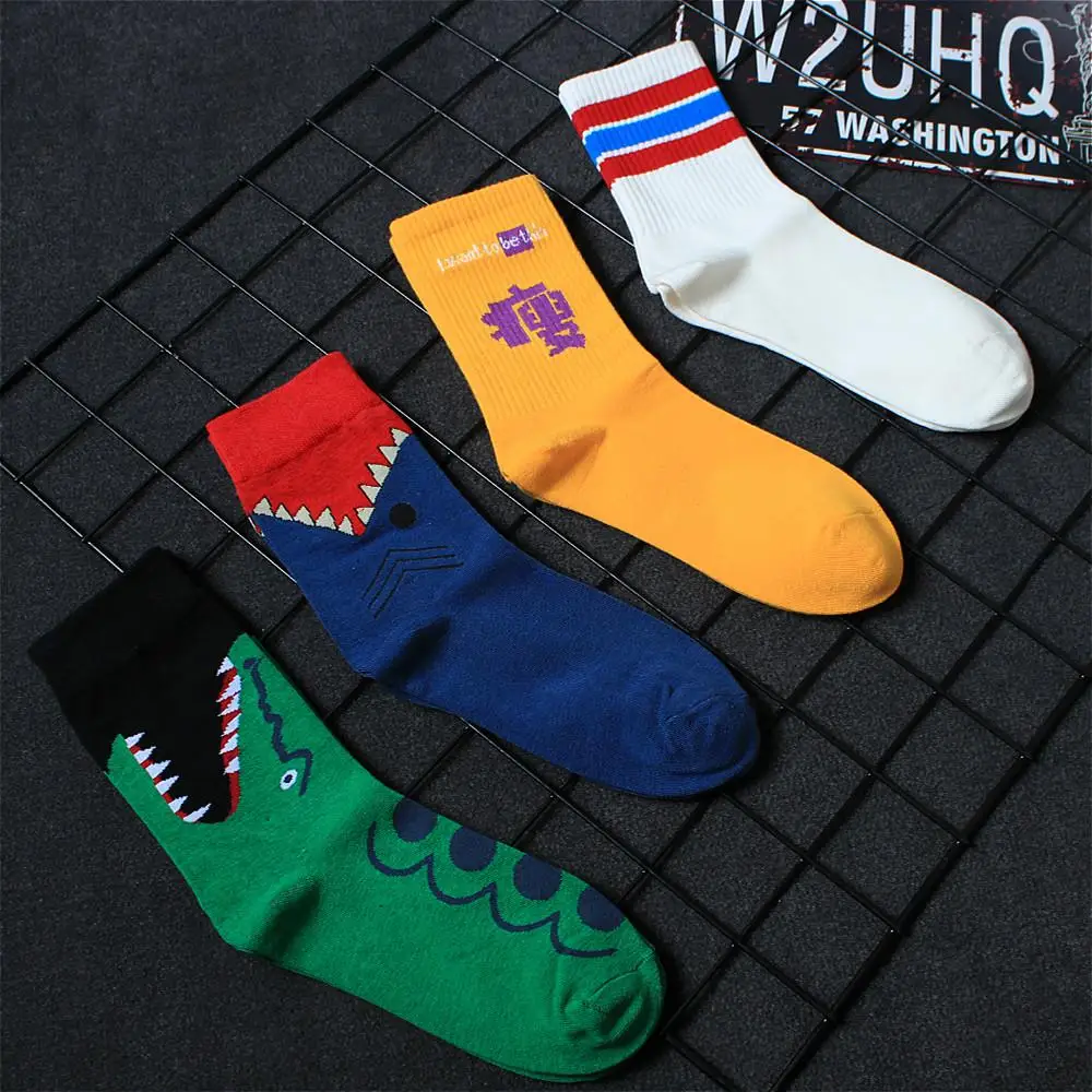 4 пары мужских чулок в летнем уличном тренде, хип-хоп чулки Gao Bang Chao card спортивные носки для баскетбола - Цвет: N