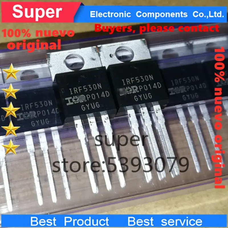МОП-транзистор nuevo 10 unids/lote IRF540NPBF IRF540N IRF530NPBF IRF530 IRF520NPBF IRF520N TO-100% оригинал 220 |