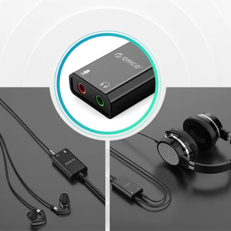 Orico External USB Sound Card USB to 3 5mm Headphone Audio Adapter Micphone Sound Card For Compter Android Linux DirectSound 3D