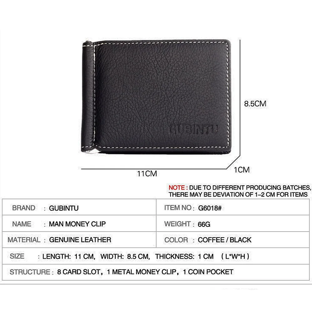 Name Engraving Money Clip Mini Wallets Genuine Leather Male Purse Mini Vintage Slim Wallets 5