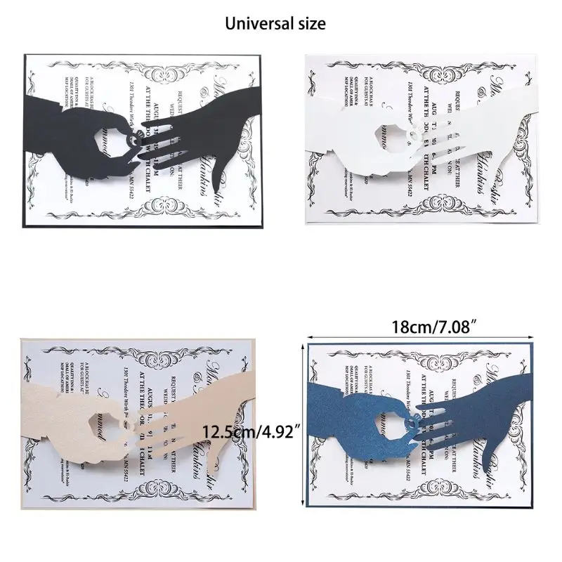  50pcs Wedding Invitation Cards Kits with Envelopes Laser Cut Birthday Greeting Card Wedding Decorat - 4.00036E+12
