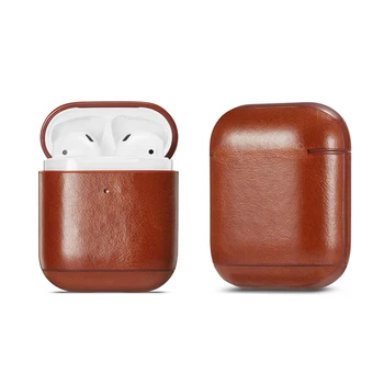 

Kjoew Luxury Bag For Apple AirPods 1/2 Bluetooth Wireless Earphone Leather Case For Air Pods 2 Case Cover Charging Box Cases
