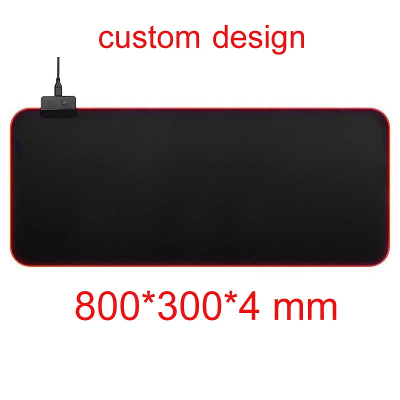 Настраиваемый Одноместный игровой коврик для мыши 800*300 мм RGB 14 цветов светодиодный USB кабельная клавиатура Коврик для мыши с блокировкой края Противоскользящий