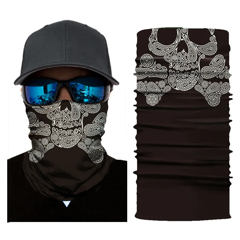 1 шт. маска для рта и лица 3D принт череп голова животного крышка открытый циклическая маска на голову повязка для волос шарф-капюшон пиратская шляпа браслет