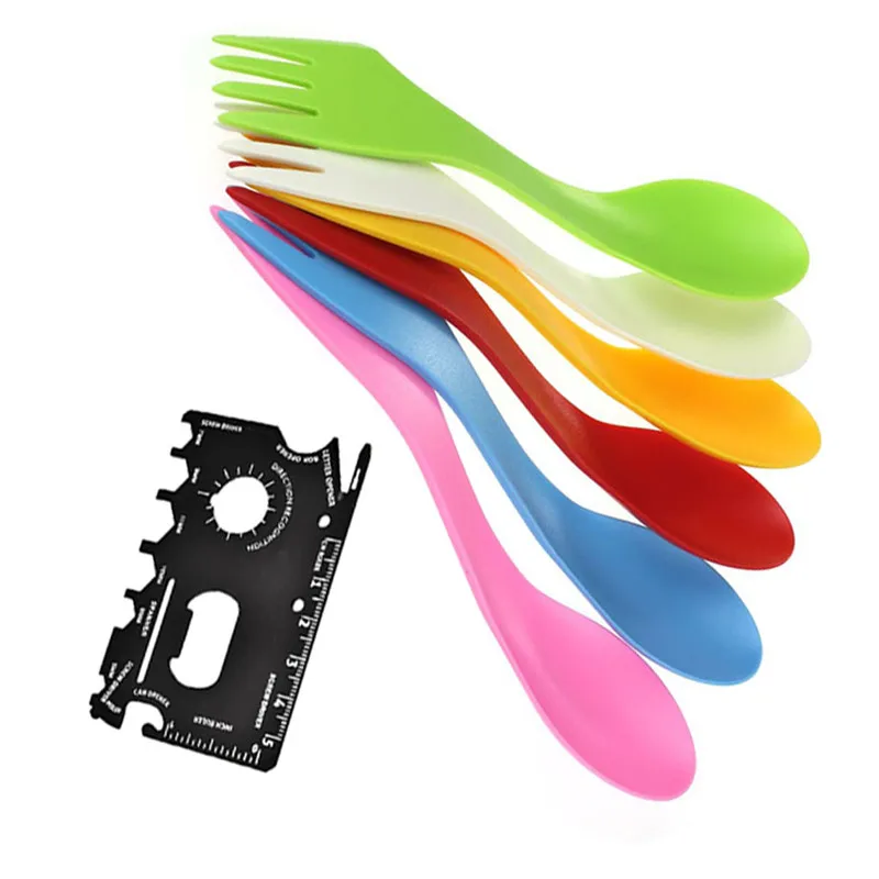 

New Arrival Durable Spoon Fork & Knife With Bottle Opener For Camping Outdoor Activities Picnic Tool Tableware