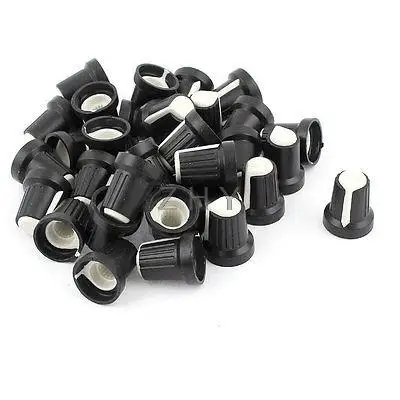 

35pcs White Face Potentiometer Knob Cap for 6mm Knurled Shaft