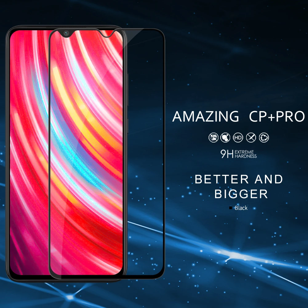 Защитное стекло NILLKIN для Xiaomi Redmi Note 8 Pro закаленное с полным покрытием и защитой от