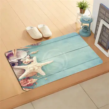 

v&15 Custom The beach sea shells Doormat Home Decor Door mat Floor Mat Bath Mats foot pad L7.11#f15