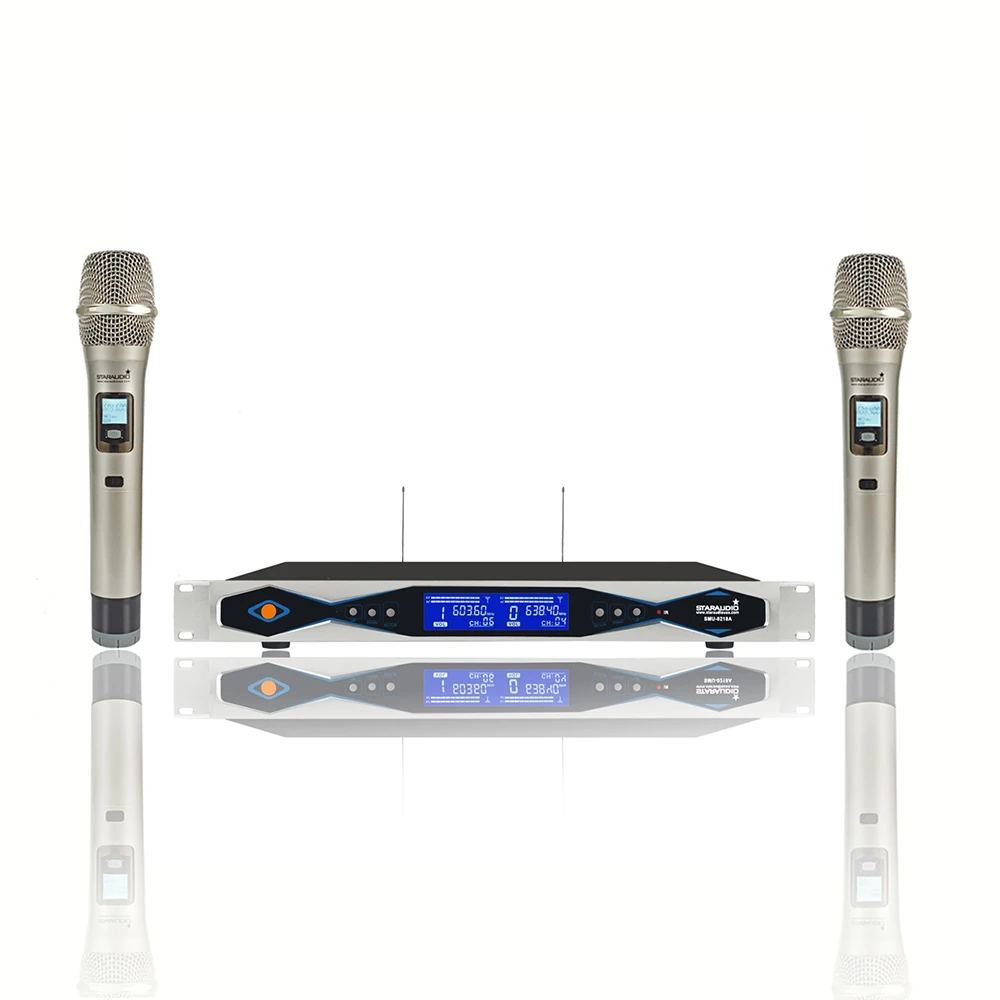 STARAUDIO Профессиональный Двухканальный UHF Ручной беспроводной микрофон Система 2CH