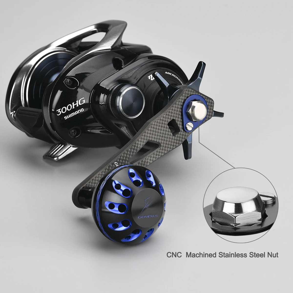 Gomexus катушка с ручкой из углерода для Shimano Curado Banax Daiwa Abu Garcia Doyo Lews 8x5 мм катушка для baitcasing 75 мм как описание