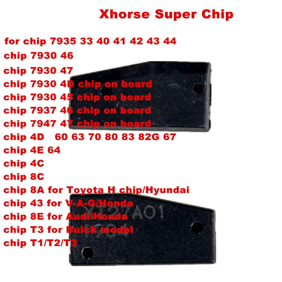 Xhorse VVDI супер чип XT27A01 XT27A66 транспондер для ID46/40/43/4D/8C/8A/T3/47 для VVDI2 VVDI ключ инструмент/мини ключ инструмент 10 шт./лот