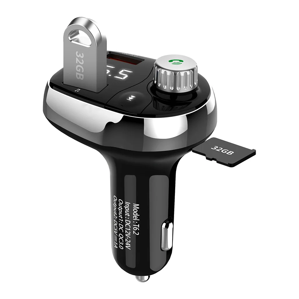 T61Bluetooth автомобильный комплект музыкальный плеер вращающийся MP3 fm-передатчик модулятор 3.1A двойной USB Автомобильное зарядное устройство Поддержка U диск воспроизведения вольтметр