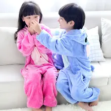Детские пижамы кигуруми в виде единорога, фланелевые пижамы в виде животных, комбинезон в виде единорога, на всю зиму, супер мягкая ночная рубашка, пижамы, одежда для сна