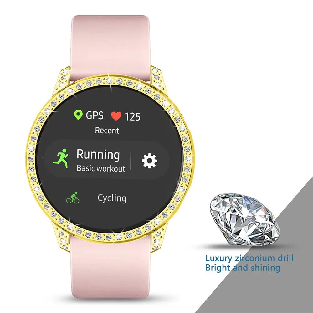 PC защитный чехол для samsung Galaxy Watch Active против царапин HD полный экран Защитная крышка часов с цирконием дрель