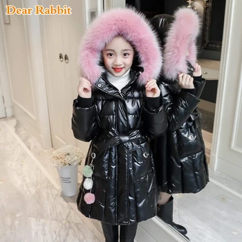 

-30 Winter Warm Clothing Baby girl clothes Thicken waterproof parka faux fur coat Children Cotton Jackets Kids Hooded Outerwear